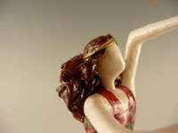 Umbrella Figure Handmade with Sealed Paper and Fabric. Measures 9 Inches Long and 5 Inches Wide.